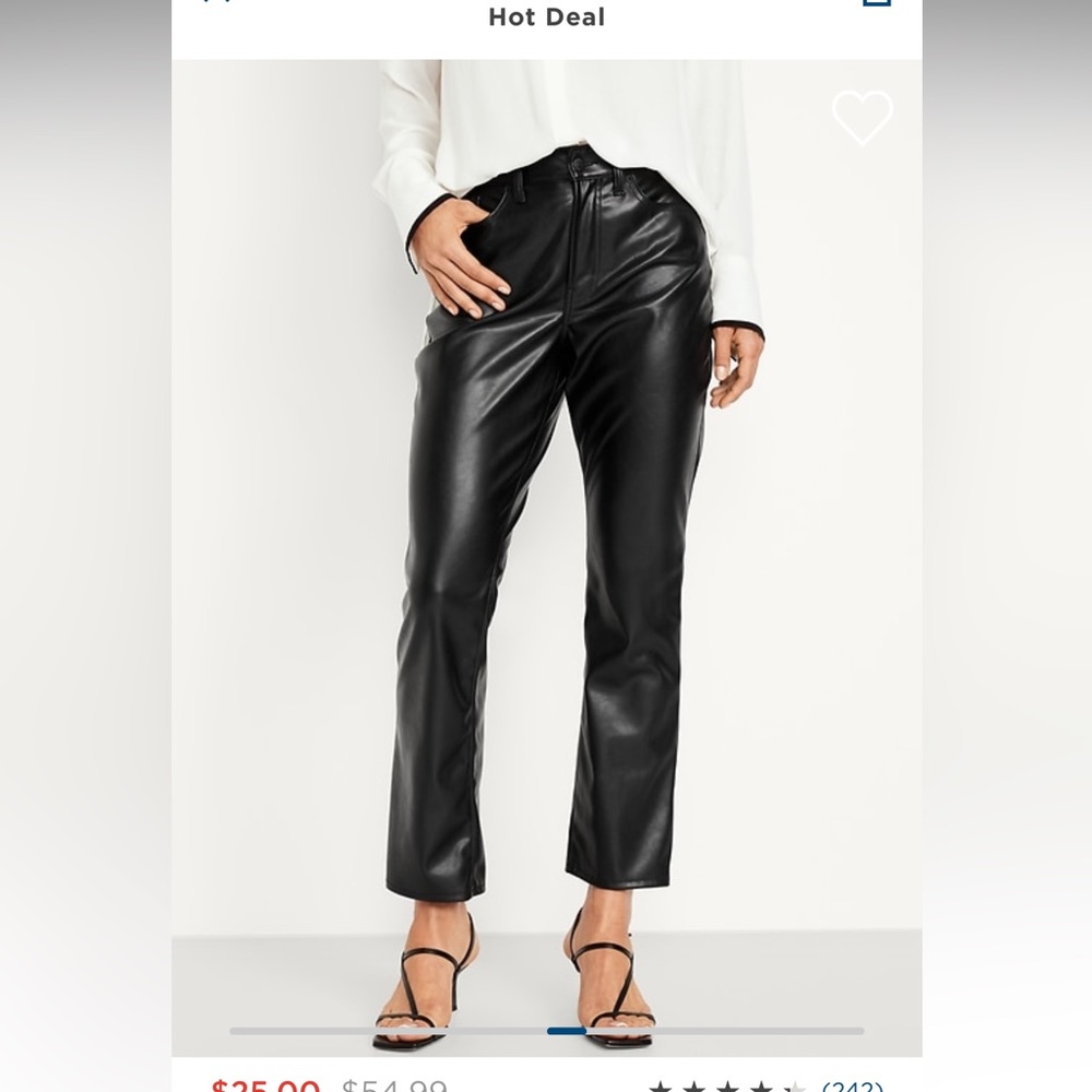 Black High Waisted Faux Leather BOOTCUT crop pants NEW with tags